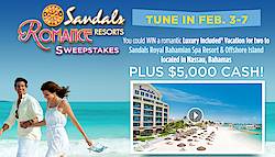 Wheel Of Fortune Sandals Resorts Romance Sweepstakes