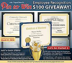 PaperDirect: Employee Recognition Pin To Win Contest