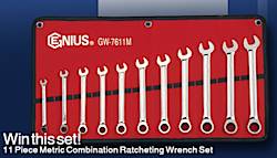 Genius Tools 11 Pcs Metric Combination Ratcheting Wrench Set Giveaway