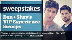 CMT Dan and Shay VIP Experience Sweepstakes