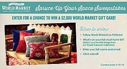 World Market Spruce Up Your Space Pinterest Sweepstakes