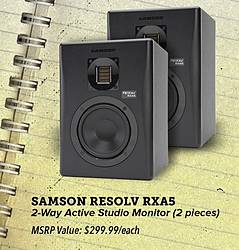 Sam Ash Music Stores Samson Resolv RXA5 2-Way Active Studio Monitor Giveaway