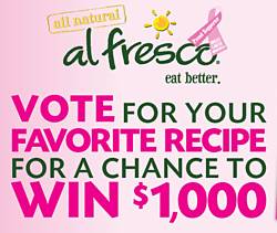 Al Fresco All Natural Vote For Your Favorite Al Fresco PINK Recipe Sweepstakes
