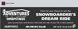 Sport Chalet Adventures of a Lifetime Snowboarding Sweepstakes