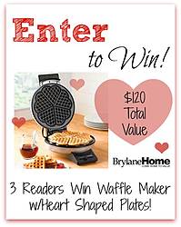 Cuckoo for Coupon Deals: BrylaneHome Waffle Maker w/Heart Shaped Plates Giveaway