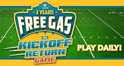 Valero Free Gas 2014 Kickoff Return Game Sweepstakes and Instant Win Game