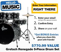 Hello Music Gretsch Drum Kit Giveaway