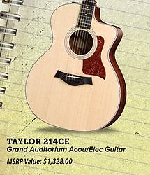 Sam Ash Music Stores Taylor 214ce Grand Auditorium Acoustic/Electric Guitar Giveaway