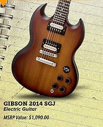 Sam Ash Music Stores Gibson 2014 SGJ Electric Guitar Giveaway