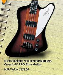 Sam Ash Music Stores Epiphone Thunderbird Classic-IV PRO Bass Guitar Giveaway