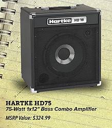 Sam Ash Music Stores Hartke HD75 75-Watt 1X12" Bass Combo Amplifier Giveaway