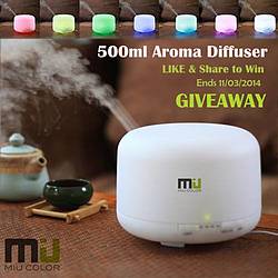 Miu Color Aroma Diffuser Ultrasonic Humidifier Giveaway