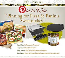 Jeff's Naturals Pinning for Pizza & Paninis Sweepstakes