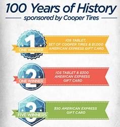 Tire Kingdom 100 Years of History Sponsored by Cooper Tires Sweepstakes