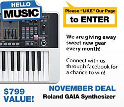 Hello Music Roland GAIA SH-01 Synthesizer Giveaway