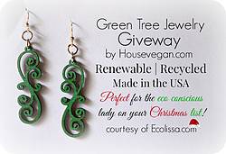 House Vegan Green Tree Jewelry Earrings Giveaway
