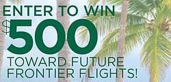 Frontier Airlines $500 Towards Flights Sweepstakes