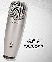 Sam Ash Music Stores Samson C01U Pro USB Studio Condenser Microphone Giveaway