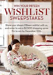 PBteen Win Your Wish List Pinterest Sweepstakes