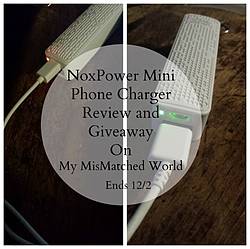 My Mis-Matched World: NoxPower Mini Charger Giveaway