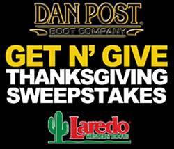 Dan Post Boot Company Get N’ Give 2014 Thanksgiving Sweepstakes