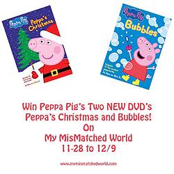 My Mis-Matched World: Peppa Pig Giveaway of Bubbles and Peppa Pig's Christmas