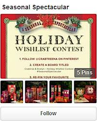 Crabtree & Evelyn Pinterest Holiday Wishlist Contest