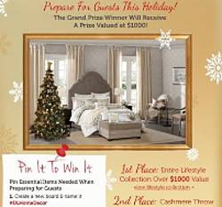 Designer Living Pin-to-Win-It Prepare for Guests This Holiday Sweepstakes