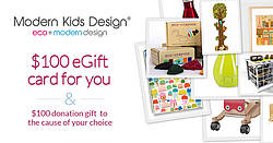 Modern Kids Design $100 Gift Card and Make a Donation Giveaway
