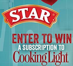 STAR Fine Foods Cooking Light Magazine 6-Month Subscription Instant Win Sweepstakes