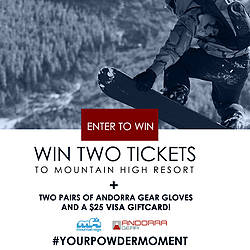 Live #YourPowderMoment With Andorra Gear and Mountain High Giveaway