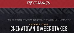 P.F. Chang’s Choose Your Chinatown Instant Win Game