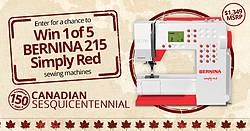 Canadian Sesquicentennial BERNINA 215 Simply Red Sewing Machines Giveaway