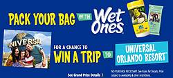 Wet Ones Wish I Had a Trip to Universal Orlando Sweepstakes