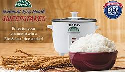 RiceSelect National Rice Month 2017 Sweepstakes