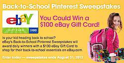 eBay: Back-to-School Pinterest Sweepstakes