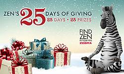 Zebra Pens Zen’s 25 Days of Giving Sweepstakes