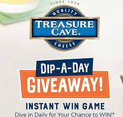 Treasure Cave Cheese Dip a Day Instant Win Game
