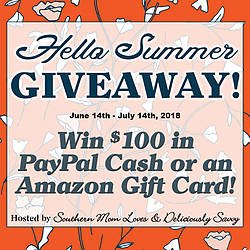 Southern Mom Loves: Hello Summer $100 Paypal or Amazon Giveaway