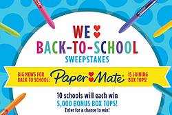 BoxTops4Education Papermate We Love Back to School Sweepstakes