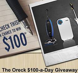 Oreck $100-A-Day Giveaway Sweepstakes