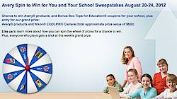 Avery Spin To Win For You And Your School Sweepstakes
