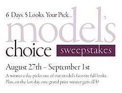 Coldwater Creek's Model's Choice Sweepstakes