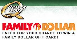Family Dollar Quaker State Winning Drive Sweepstakes