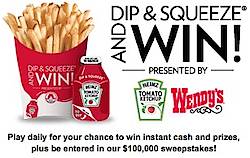 Wendy's Dip & Squeeze And Win Sweepstakes & Instant Win Game