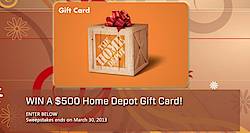 Home And Garden Events: Home Depot $500 Gift Card Sweepstakes