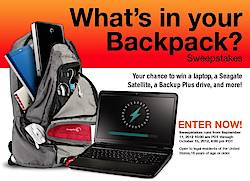Seagate "What's In Your Backpack?" Sweepstakes