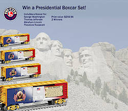 The History Channel Club: Lionel Trains Presidential Boxcar Sweepstakes