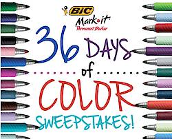 BIC Mark-It Permanent Marker 36-Days of Color Sweepstakes