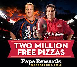 Papa John's Two Million Pizza Giveaway